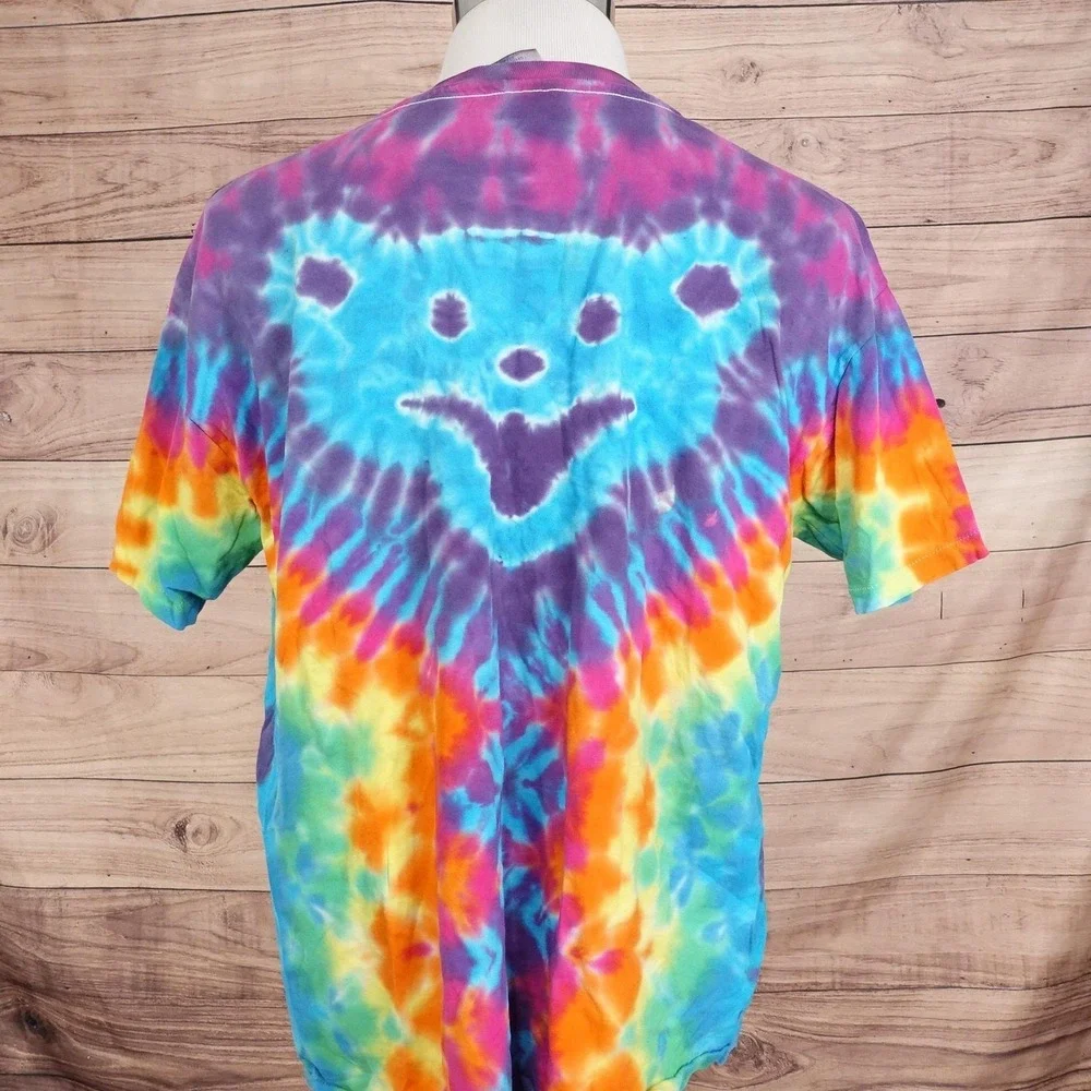 Vintage Grateful Dead Bear Face T-Shirt L Tie-Dye Made USA Single Stitch Tee - Picture 6 of 10
